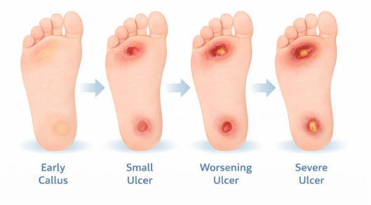 ulcer progression illustration