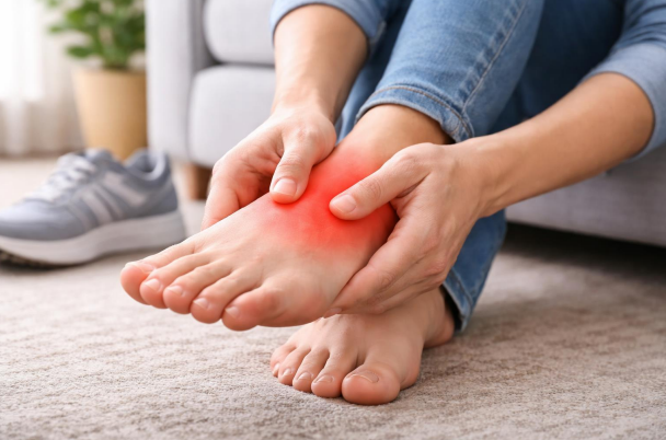 painful spot on the top of the foot